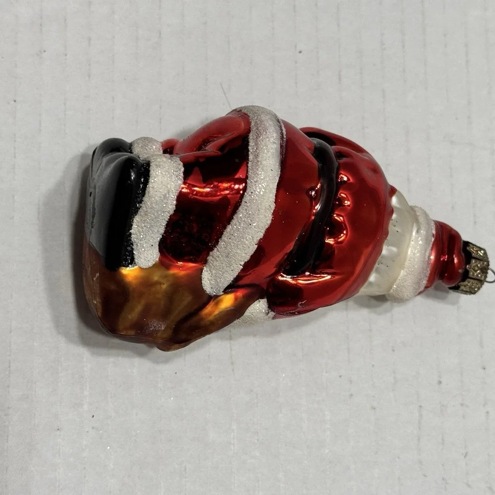 Vintage Figural Glass Santa Claus Christmas Ornament 4.5